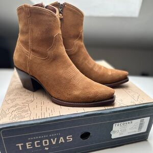 Tecovas Brown Suede Western Boots